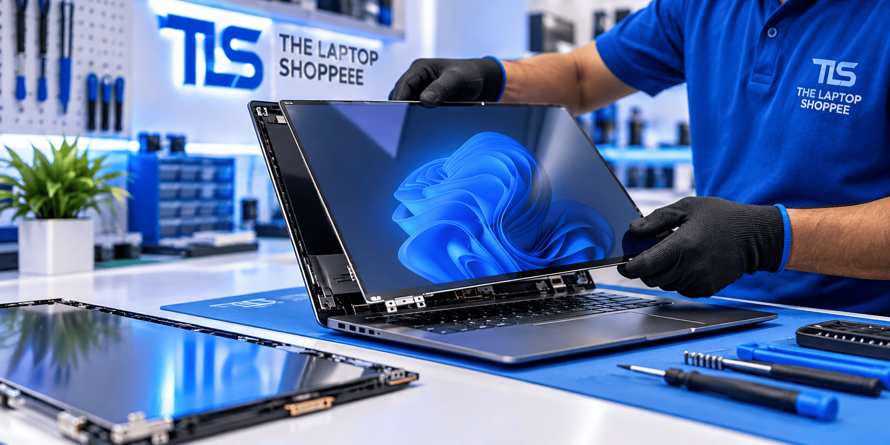Laptop screen replacement service in Chennai by The Laptop Shoppee technician